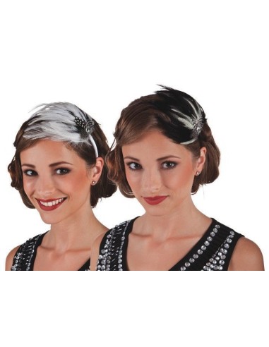 Headband Hat with Feathers 3 colors - high quality, perfect for carnival, themed parties, and special events.