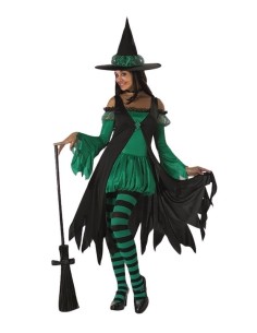 Disfraz Bruja Verde Esmeralda de alta calidad, ideal para carnaval, fiestas temáticas y eventos especiales