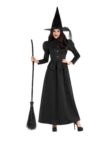 Disfraz Bruja Negra- de alta calidad, ideal para carnaval, fiestas temáticas y eventos especiales
