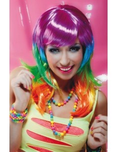 Peruca curta de cabelo de algodão-doce - de alta qualidade, ideal para carnaval, festas temáticas e eventos especiais.