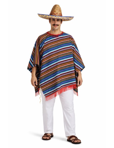 Poncho Mejicano Talla L - de alta calidad, ideal para carnaval, fiestas temáticas y eventos especiales