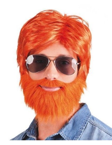 Peluca dude naranja - de alta calidad, ideal para carnaval, fiestas temáticas y eventos especiales