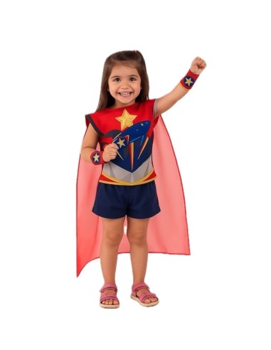 Capa Super Estrella 3/5 Años de alta calidad, ideal para carnaval, fiestas temáticas y eventos especiales