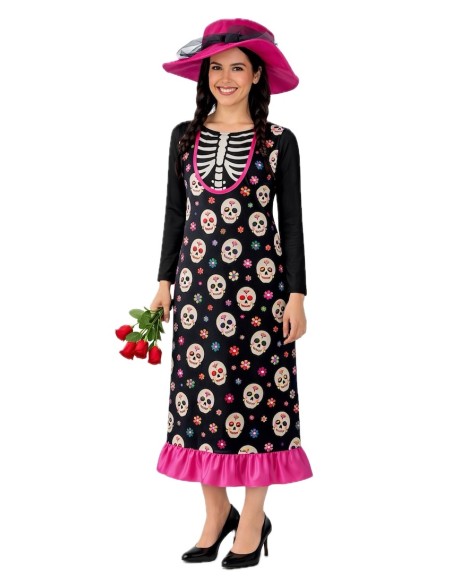 Disfraz Catrina Talla M - de alta calidad, ideal para carnaval, fiestas temáticas y eventos especiales