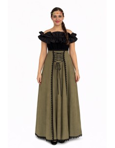 Disfraz medieval hilandera Agnes de alta calidad, ideal para carnaval, fiestas temáticas y eventos especiales.
