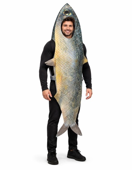 Disfraz Sardina de alta calidad, ideal para carnaval, fiestas temáticas y eventos especiales.
