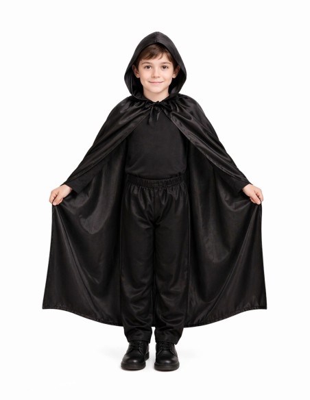 Black Cape 8/10 Years - high quality, ideal for carnival, themed parties, and special events