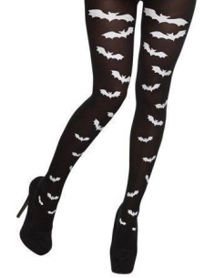 Pantys negros con murcielagos - de alta calidad, ideal para carnaval, fiestas temáticas y eventos especiales