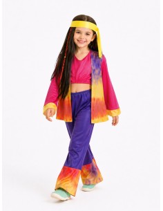 Disfraz Hippy Niña - de alta calidad, ideal para carnaval, fiestas temáticas y eventos especiales 2