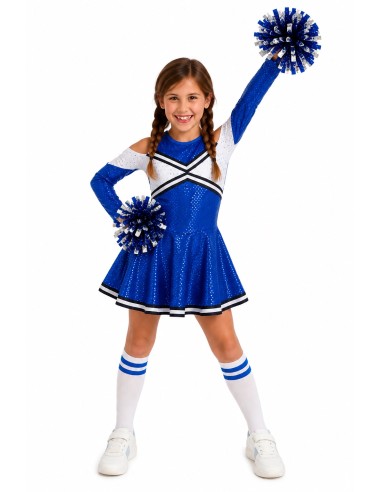 Disfraz Animadora Azul Nuevo - de alta calidad, ideal para carnaval, fiestas temáticas y eventos especiales