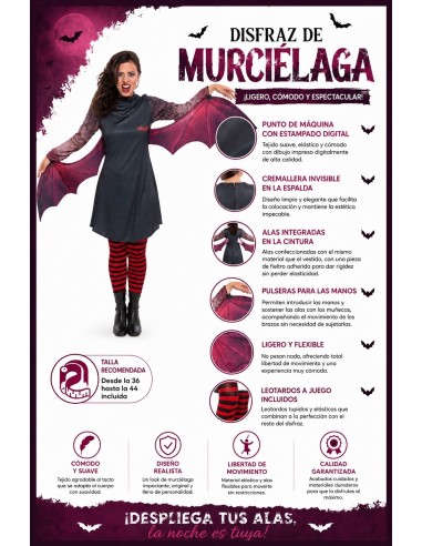 Disfraz Murcielaga Talla M Nuevo | Disfraces Adultos El Rey del Carnaval