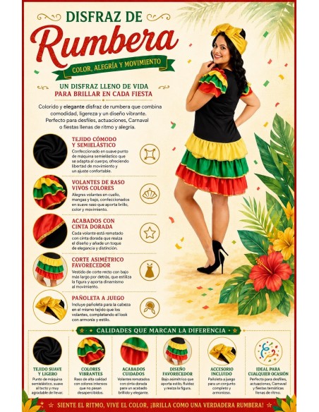 Rumbera Costume Size M | Adult Costumes The King of Carnival