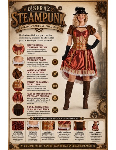 Disfraz Steampunk Talla M | Disfraces Adultos El Rey del Carnaval