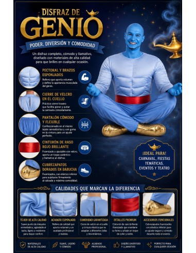 Genie Costume Size L | Adult Costumes The Carnival King