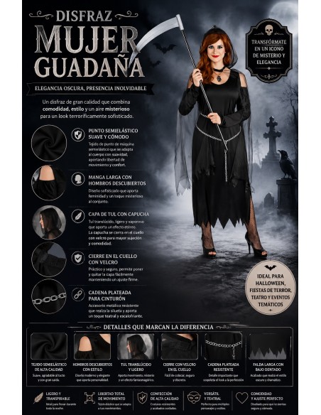 Disfraz Mujer Guadaña Talla M | Disfraces Adultos El Rey del Carnaval