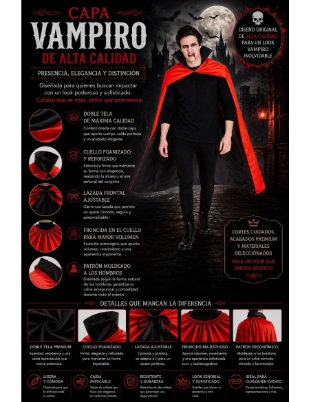 Capa Roja Y Negra Talla Unica | Disfraces Adultos El Rey del Carnaval