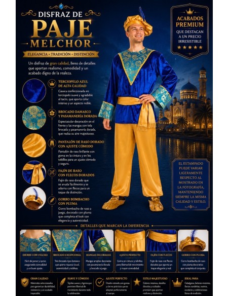 Disfraz Paje Melchor Talla L | Disfraces Adultos El Rey del Carnaval