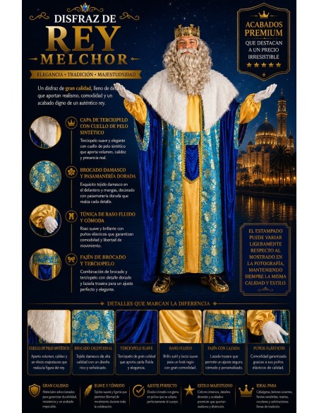 King Melchior Costume Size L | Adult Costumes The King of Carnival