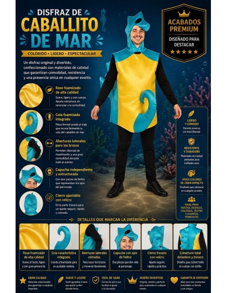 Disfraz Caballito Mar Talla Unica | Disfraces Adultos El Rey del Carnaval