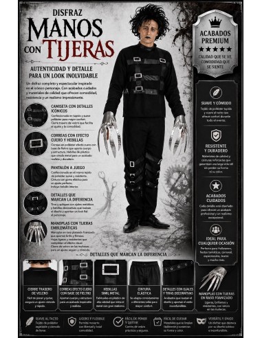 Scissorhands Costume for Men Size L | Adult Costumes from The King of Carnival