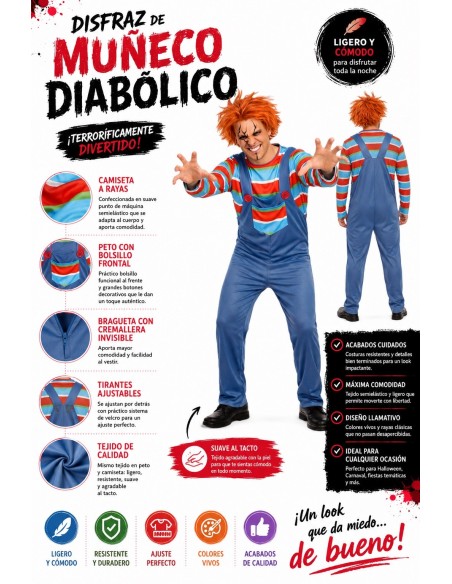 Evil Doll Costume Size L | Adult Costumes The King of Carnival