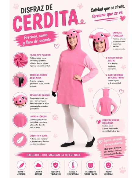 Disfraz Cerdita Talla M | Disfraces Adultos El Rey del Carnaval