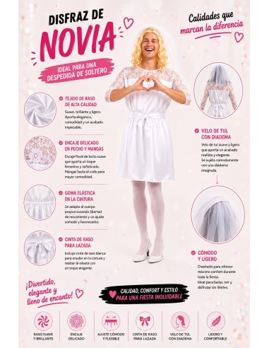 Disfraz Novia Hombre Talla L | Disfraces Adultos El Rey del Carnaval