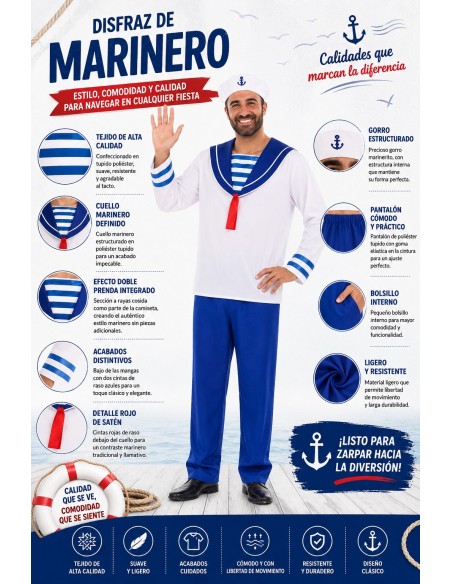 Sailor Kostüm Größe L | Erwachsene kostumiert der König des Karnevals