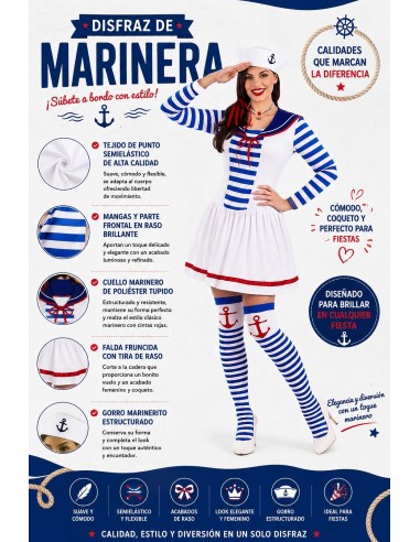Disfraz Marinera Talla M | Disfraces Adultos El Rey del Carnaval