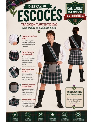 Scottish Costume Size L | Adult Costumes The King of the Carnival
