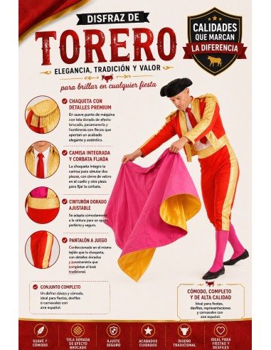 Kostüm TORERO Größe L | Erwachsene kostumiert der König des Karnevals