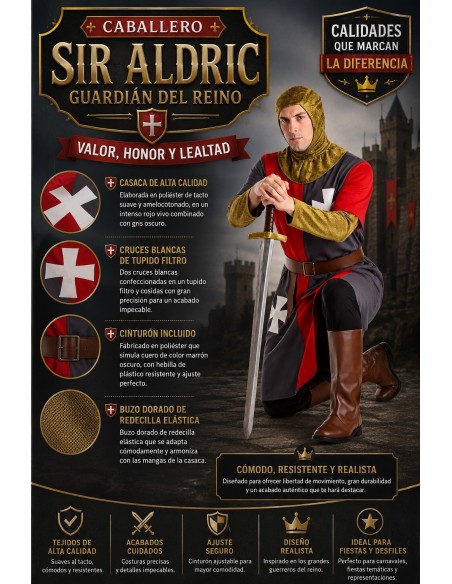 Medieval Gray Costume Size L | Adult Costumes The Carnival King