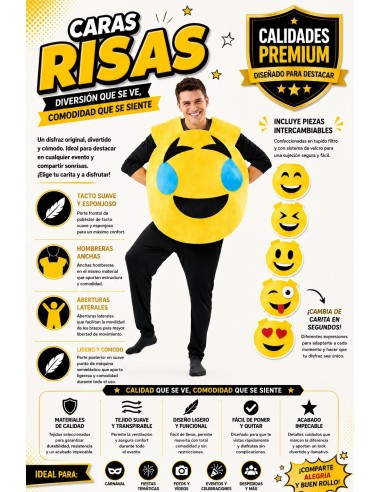 Disfraz Cara Risas Talla L | Disfraces Adultos El Rey del Carnaval