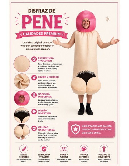 Verkleidung Penis Größe L | Erwachsene kostumiert der König des Karnevals