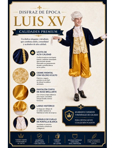 Louis XV Costume Size L | Adult Costumes The King of Carnival