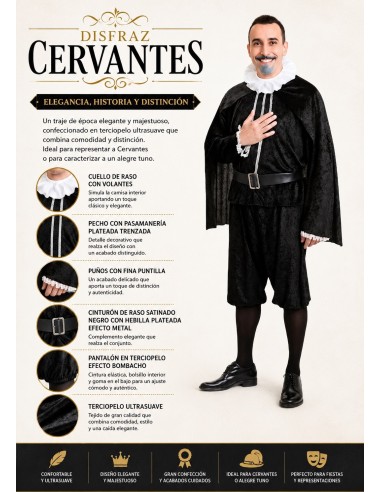 Costume Cervantes Taille L | Costumes pour Adultes Le Roi du Carnaval