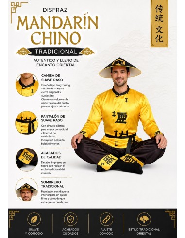 Fato Chinês Tamanho L | Fantasias para Adultos O Rei do Carnaval