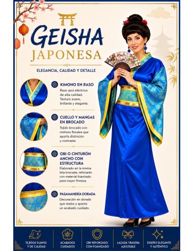 Disfraz Gheisa Azul Talla M | Disfraces Adultos El Rey del Carnaval