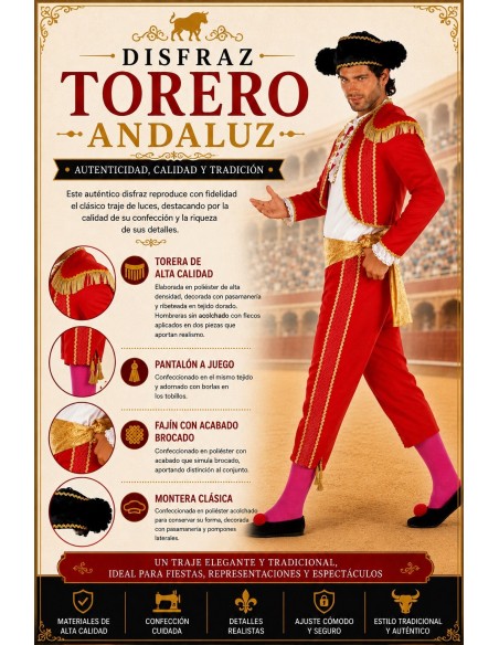 Kostüm TORERO Größe L | Erwachsene kostumiert der König des Karnevals