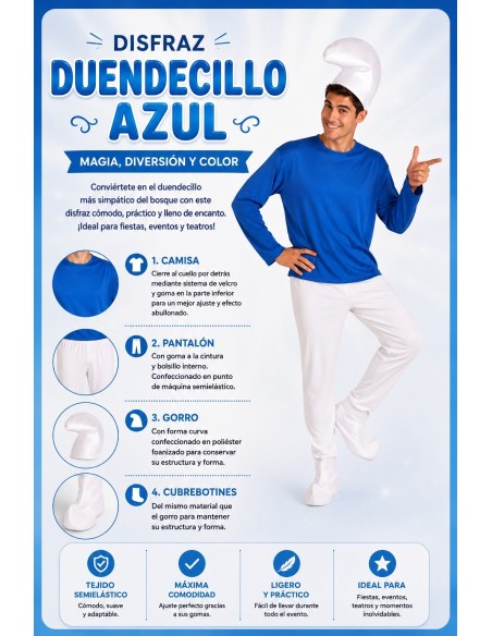 Costume Nano Blu Taglia L Nuovo | Costumi per Adulti Il Re del Carnevale
