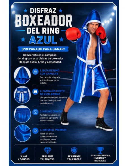 Disfraz Boxeador Talla. L | Disfraces Adultos El Rey del Carnaval