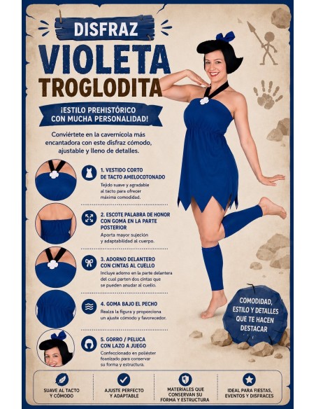 Déguisement de Troglodyte Bleu Taille M | Costumes pour Adultes Le Roi du Carnaval