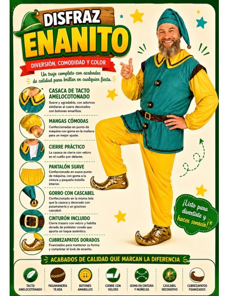 Costume Nain Taille L | Costumes pour Adultes Le Roi du Carnaval