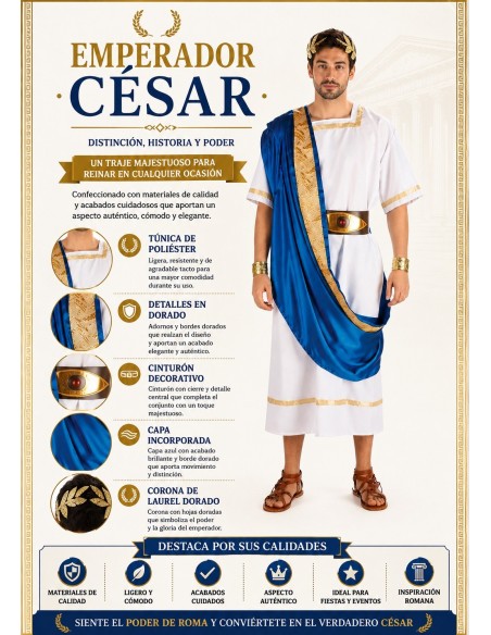 Caesar Costume Size L | Adult Costumes The King of the Carnival