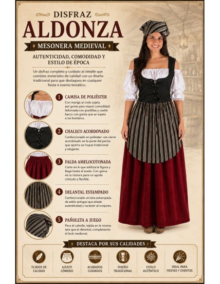 Costume da cameriera Taglia M | Costumi per adulti Il Re del Carnevale