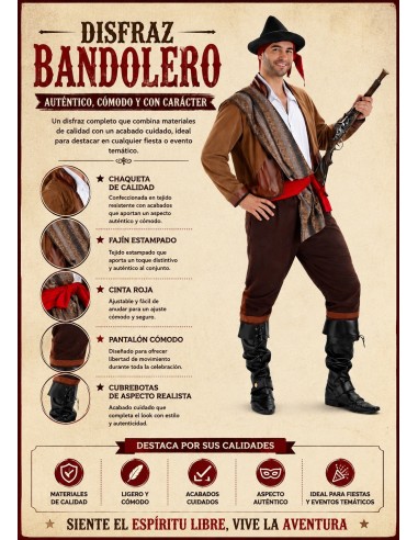 Bandit Costume Size L | Adult Costumes The King of Carnival