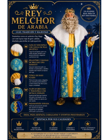 Disfraz Rey Melchor Talla L | Disfraces Adultos El Rey del Carnaval
