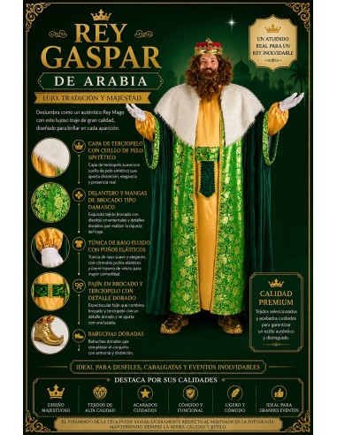 Verkleidung King Gaspar Größe L | Erwachsene kostumiert der König des Karnevals