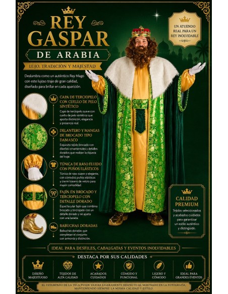 King Gaspar Costume Size L | Adult Costumes The King of the Carnival