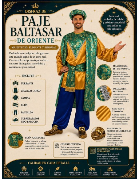 Verkleidung Baltasar Größe L NEU | Erwachsene kostumiert der König des Karnevals